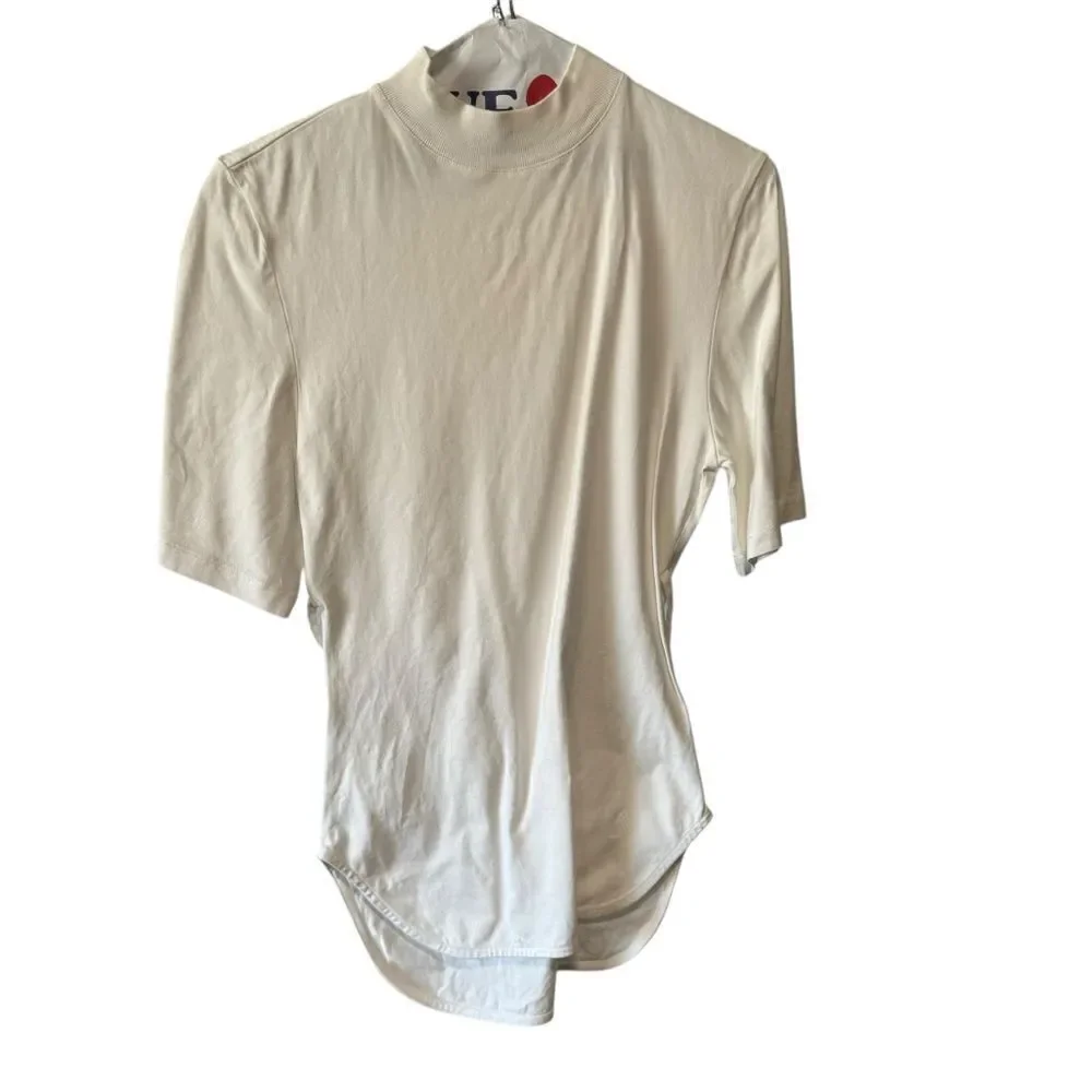 Revolve THE ATTICO Aurelie Cotton T-shirt White Top Size 36
